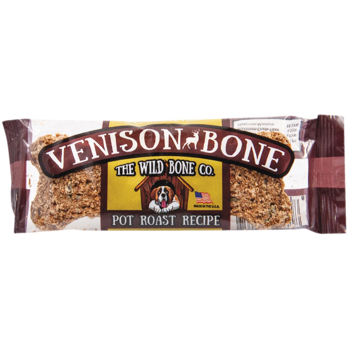 The Wild Bone Company Venison Bone Pot Roast Jerky Dog Treat, 1 Oz.