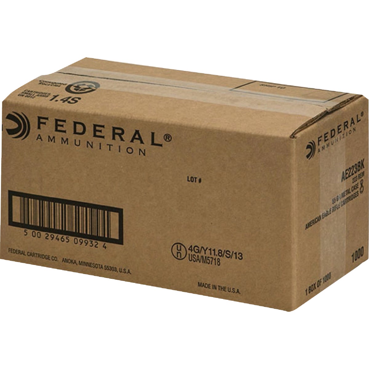 Federal American Eagle .223 Rem 55 Grain FMJ-BT Centerfire Ammunition Cartridges