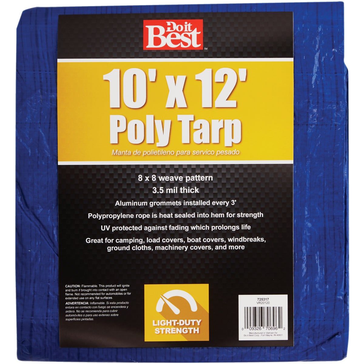 Do it Best Blue Woven 10 Ft. x 12 Ft. General Purpose Tarp