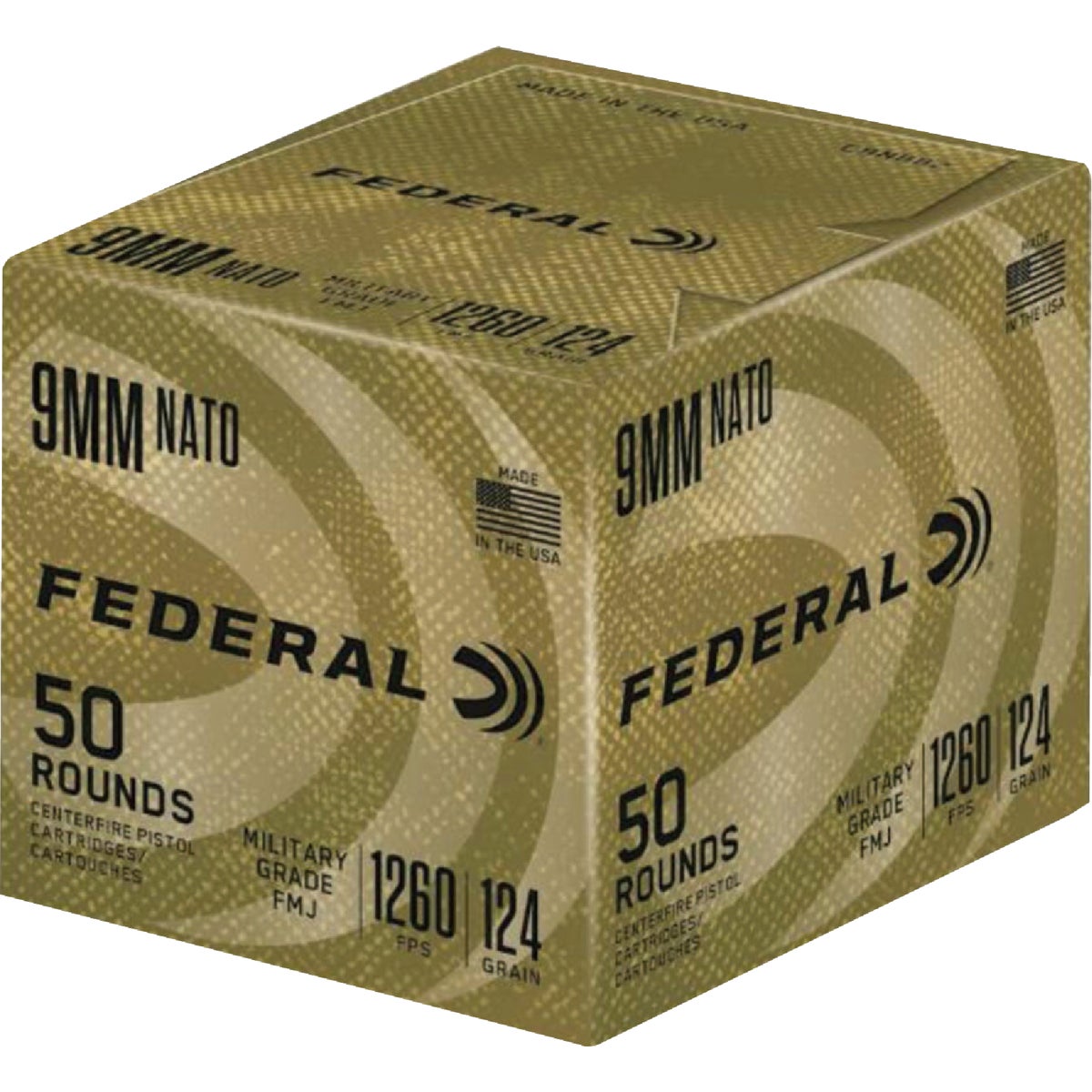 Federal Nato 9mm 124 Grain FMJ Centerfire Ammunition Cartridges