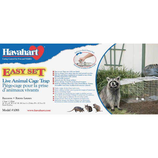 Havahart Easy Set Galvanized Steel 32 In. Live Raccoon Trap