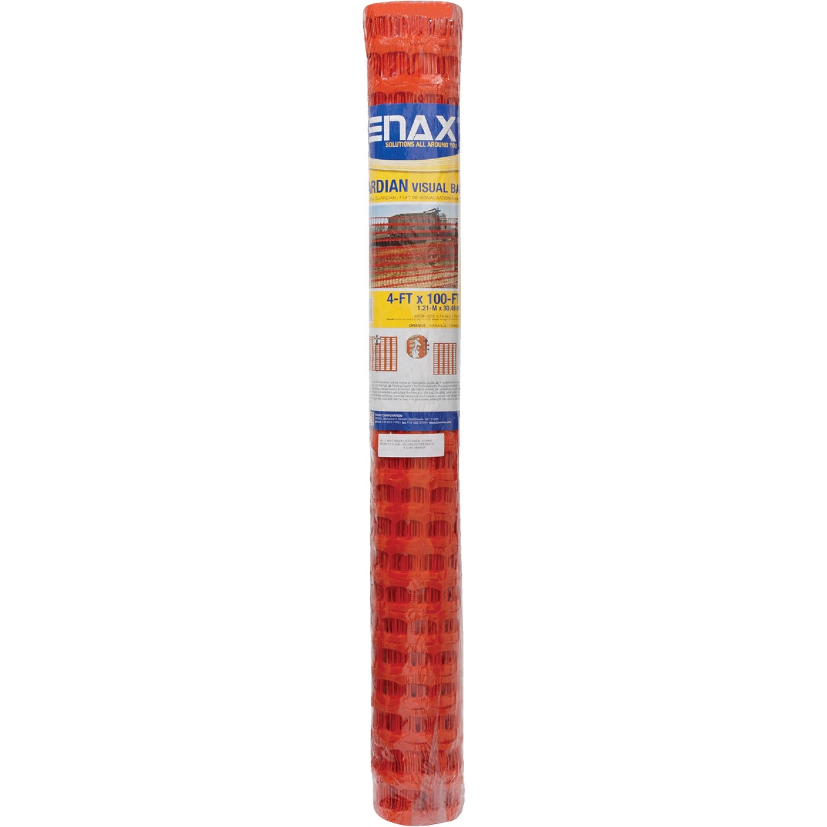 Tenax Guardian 4 Ft. H. x 100 Ft. L. Polyethylene Safety Fence, Orange