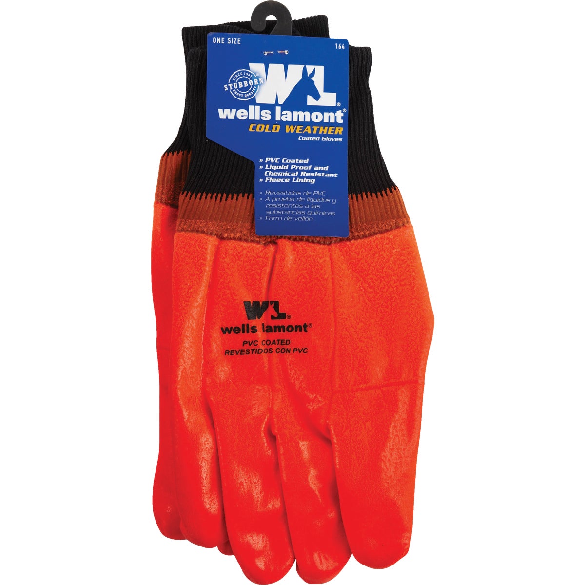 Wells Lamont Men's 1 Size Fits All PVC Coated Cotton Chemical Resistant Winter Glove