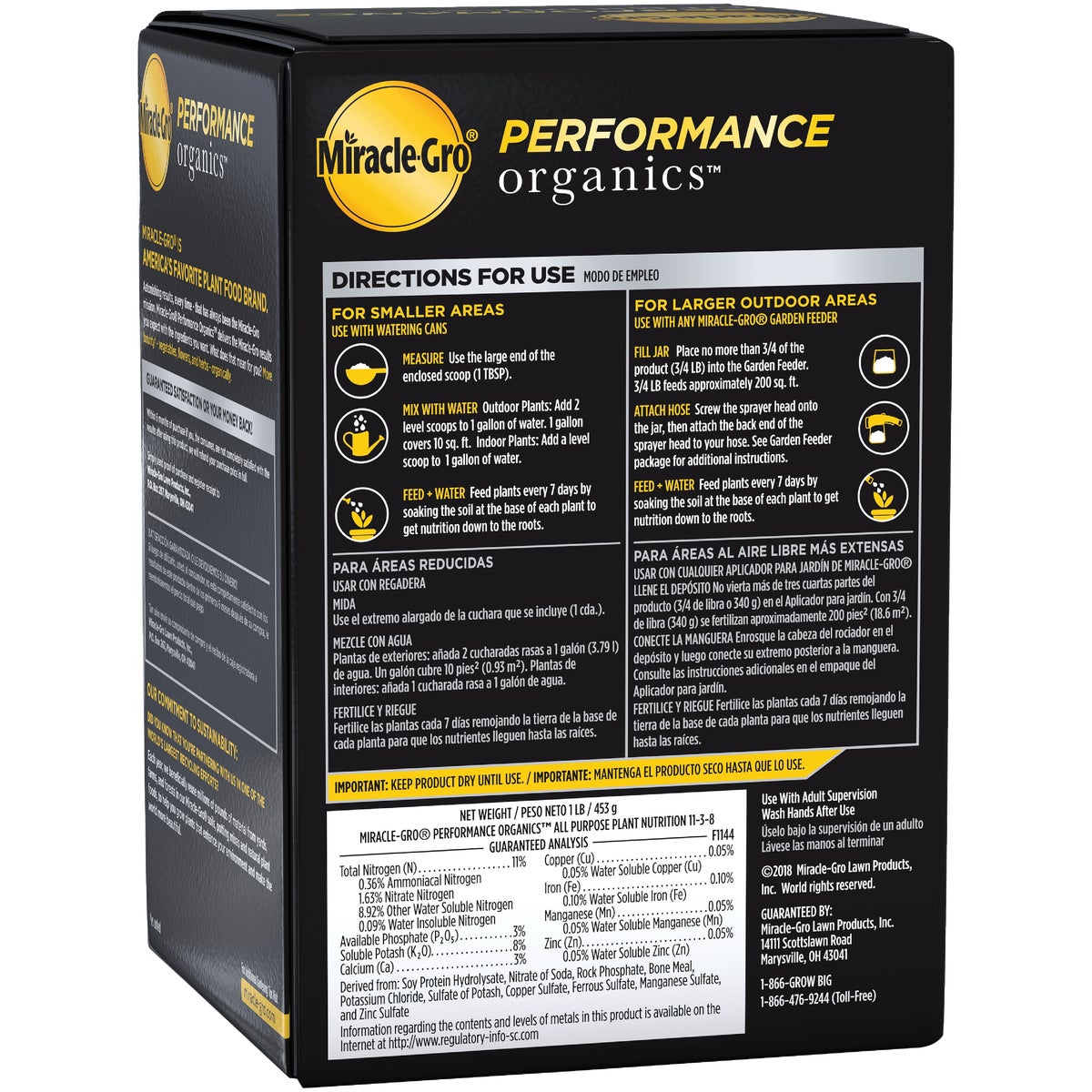 Miracle-Gro Performance Organics 1 Lb. 11-3-8 Dry Plant Food