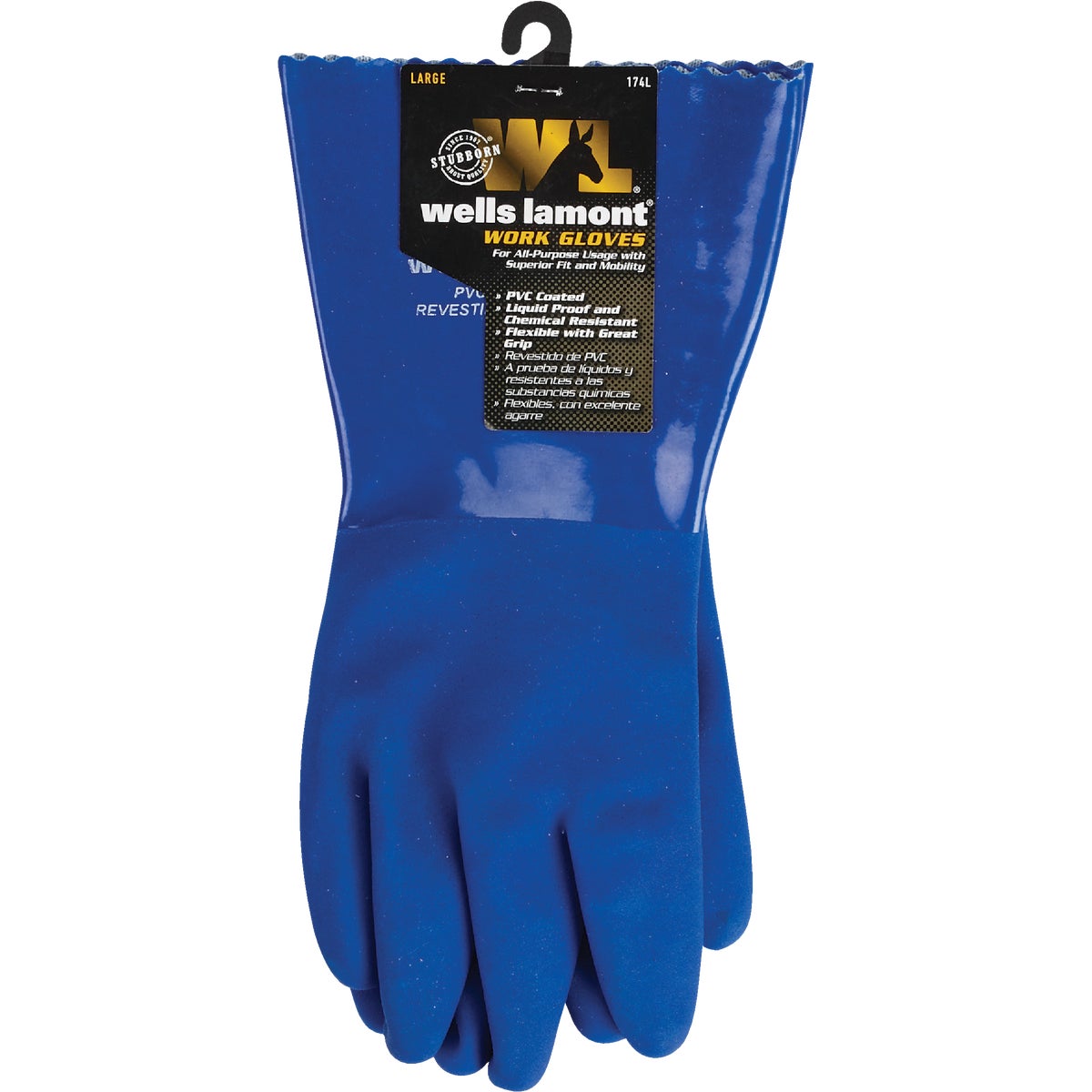 Wells Lamont Men's Large Heavy-Duty Chemical Resistant PVC Coated Glove