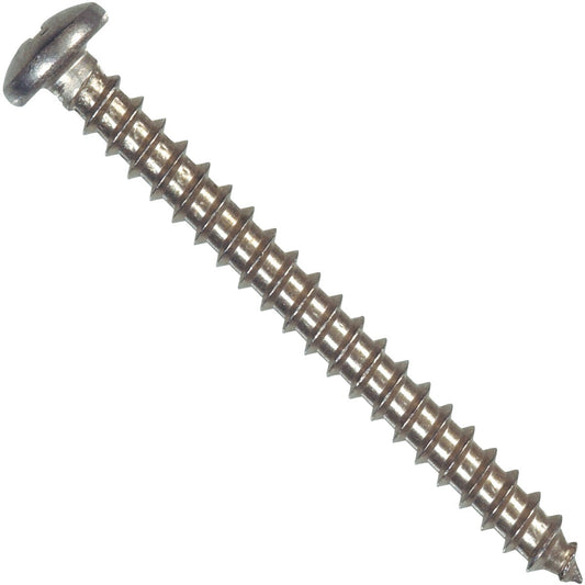 Hillman #6 x 3/8 In. Phillips Pan Head Stainless Steel Sheet Metal Screw (100 Ct.)