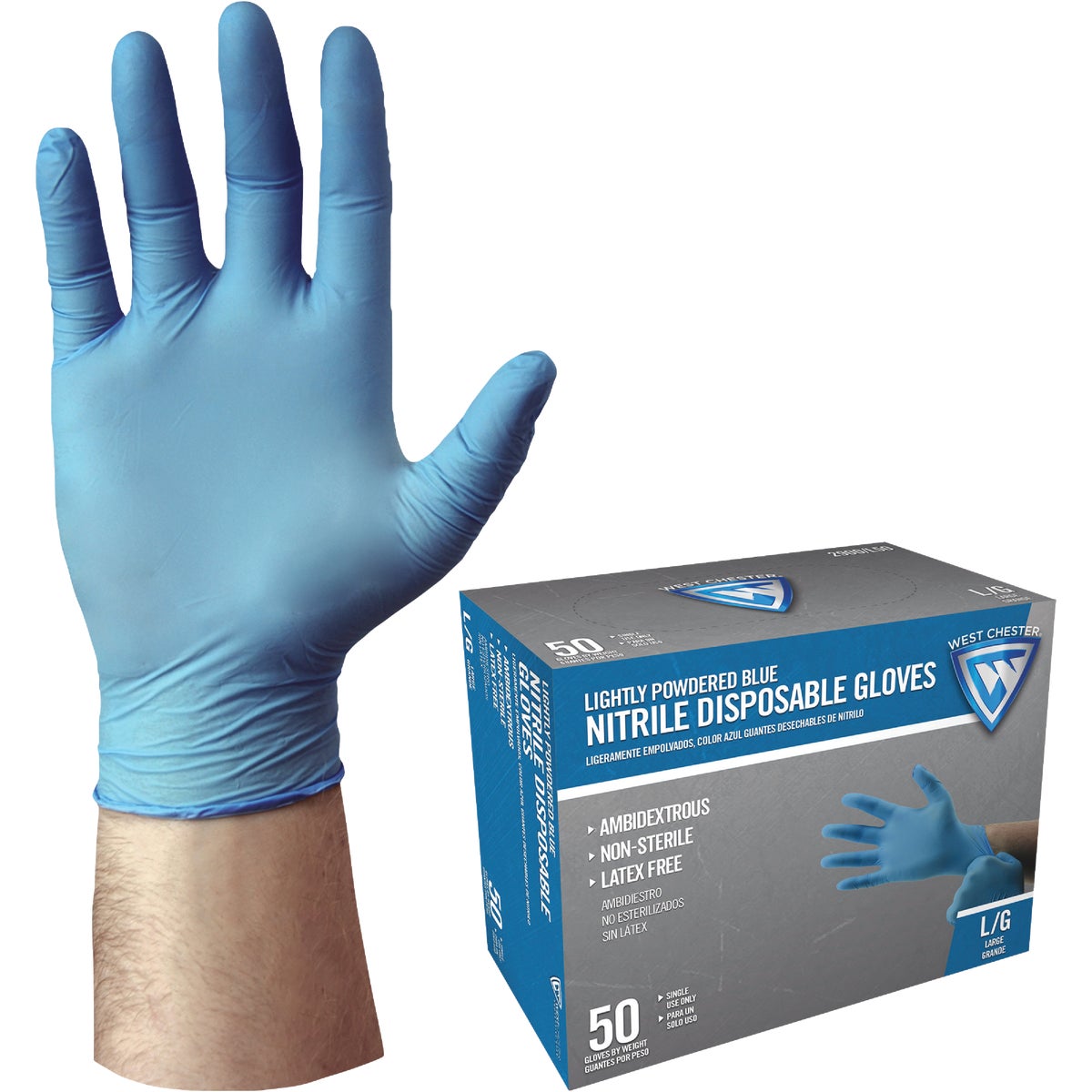 West Chester Large Nitrile Disposable Glove (50-Pack)