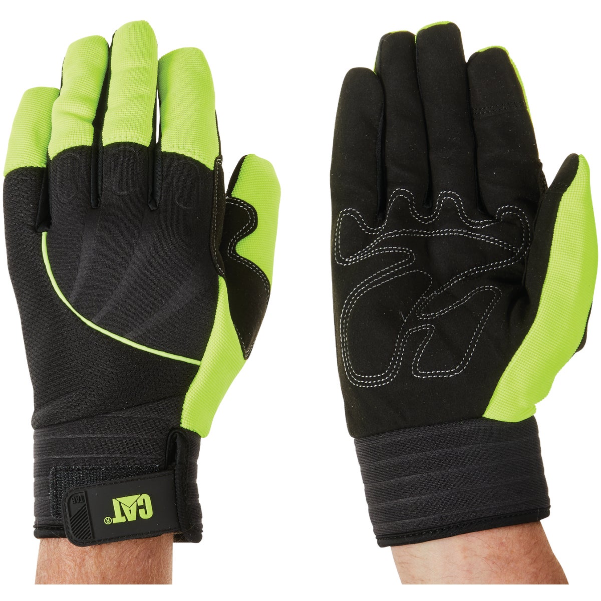 CAT Men's Large Synthetic Leather High Visibility Work Glove