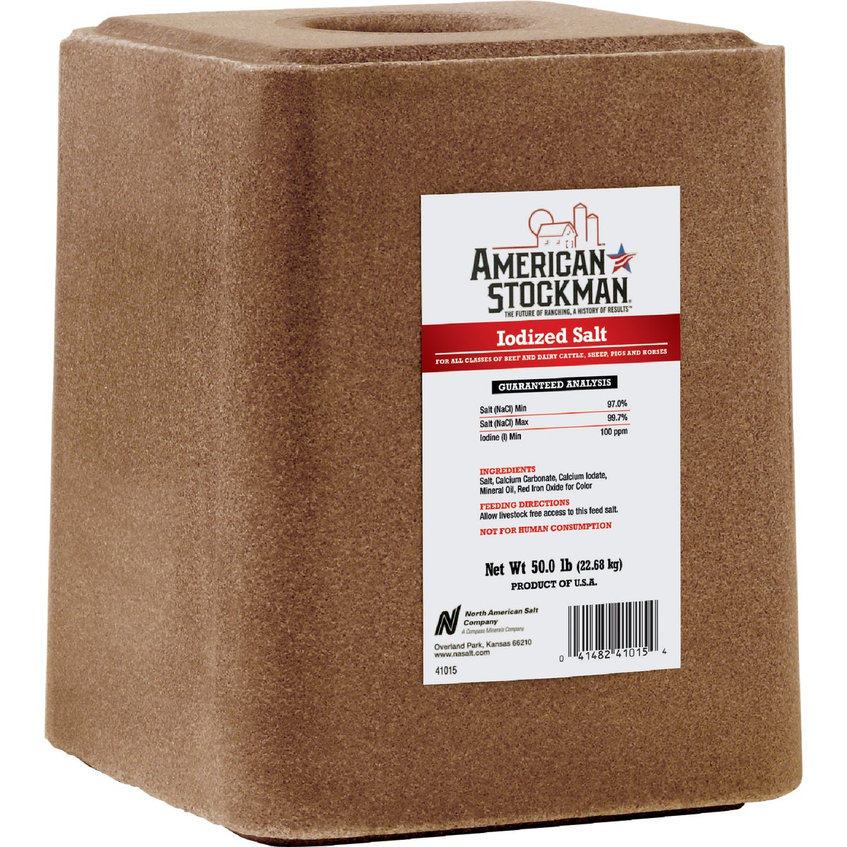 American Stockman 50 Lb. Iodized Salt Block