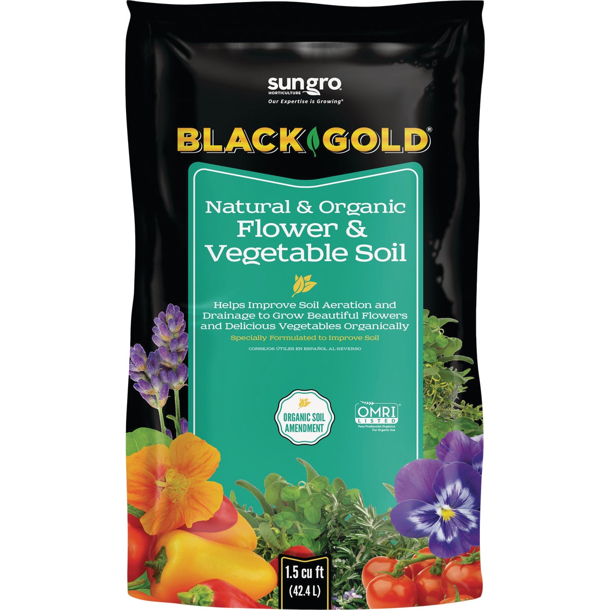 Black Gold 1.5 Cu. Ft. 23 Lb. Natural & Organic Flower & Vegetable Potting Soil