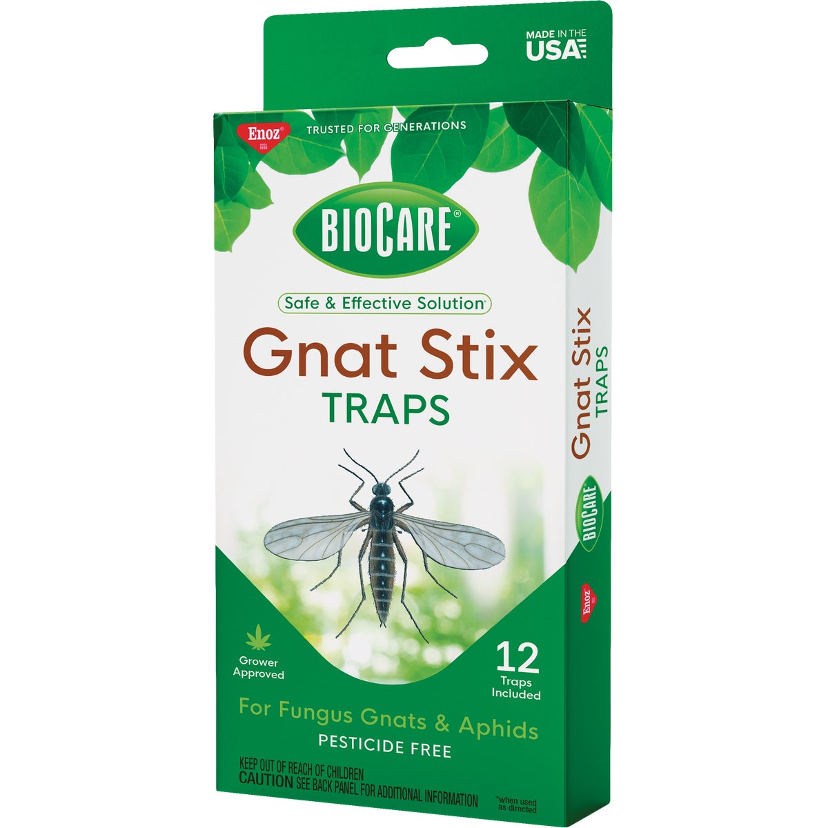 Enoz BioCare Gnat Stix Disposable Indoor Insect Trap (12-Pack)