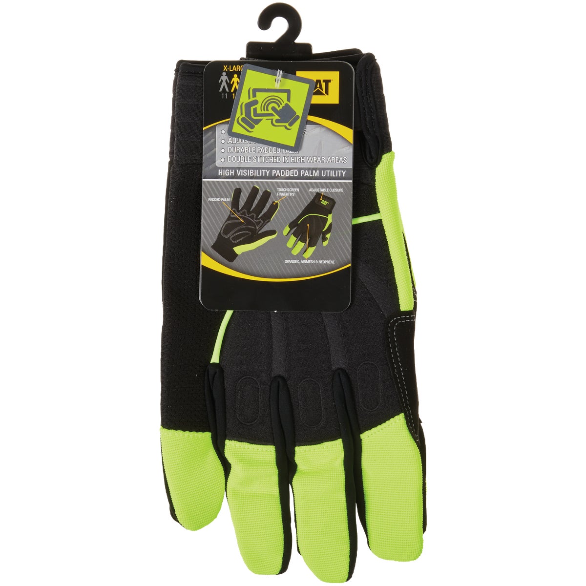 CAT Men's XL Synthetic Leather High Visibility Work Glove