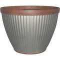 Southern Patio Westlake 20.5 In. Resin Rustic Galvanized Round Pleated Planter