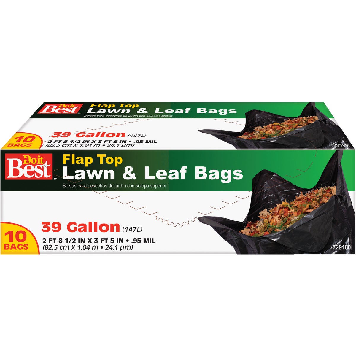 Do it Best 39 Gal. Black Flap Tie Lawn & Leaf Bag (10-Count)