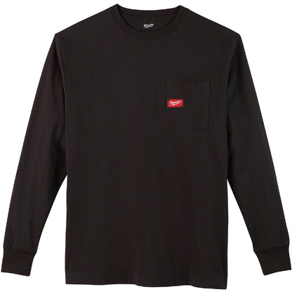 Milwaukee Medium Black Long Sleeve Men's Heavy-Duty Pocket Shirt