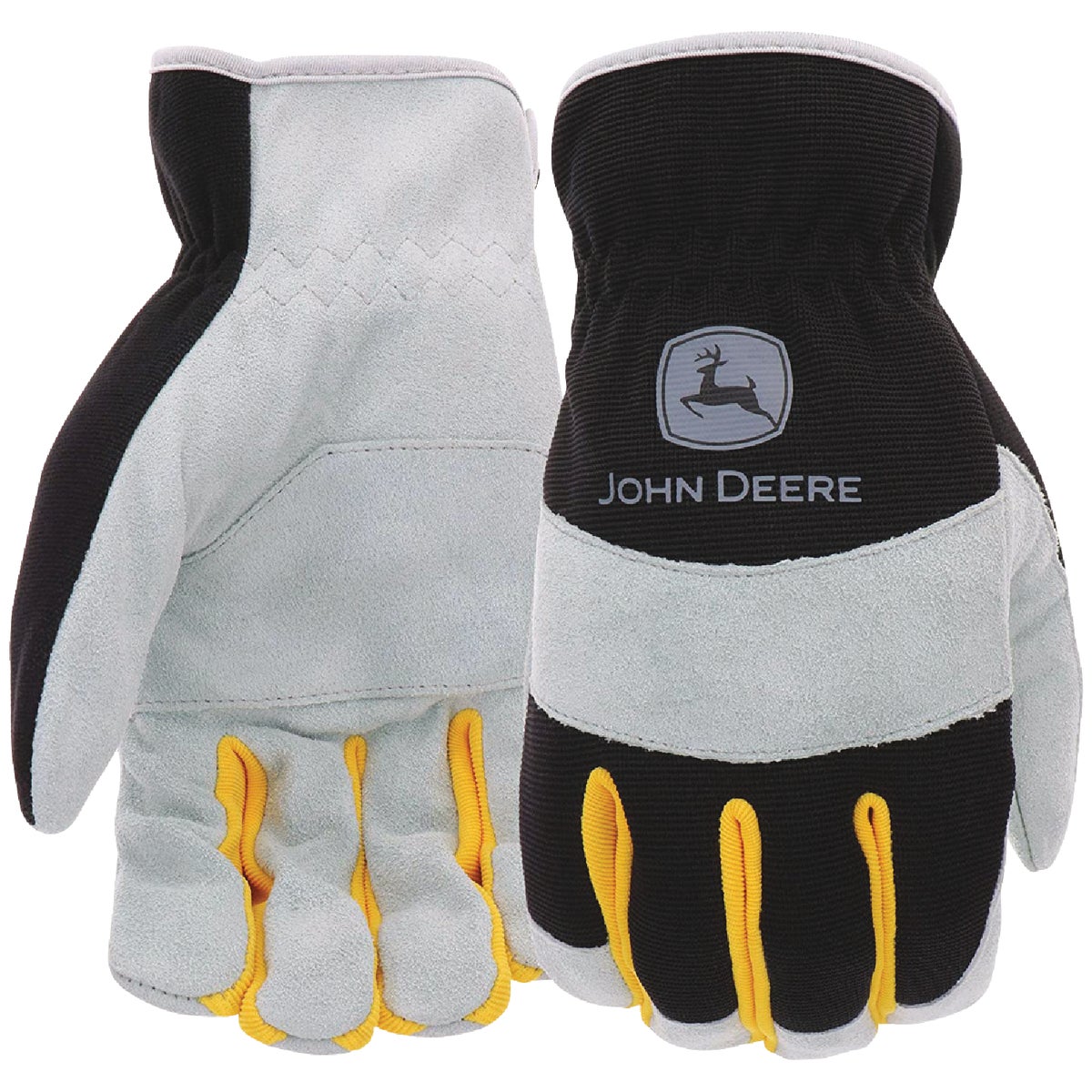 John Deere Men's XL Cowhide Leather Black Work Glove