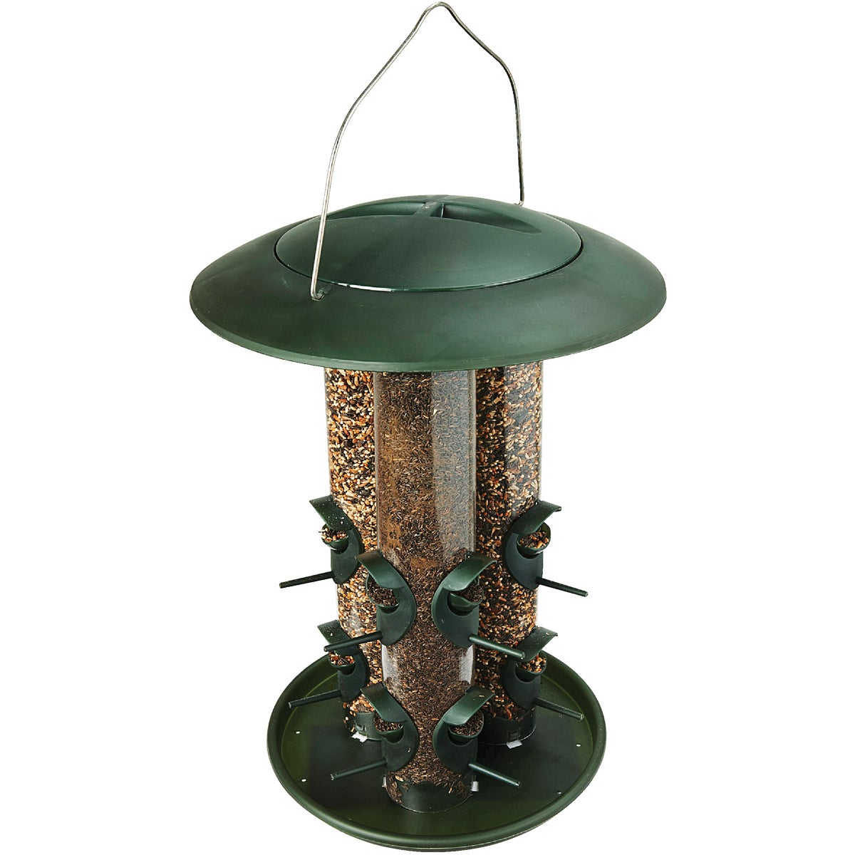 Birdscapes Safari Green Plastic Triple Tube Bird Feeder