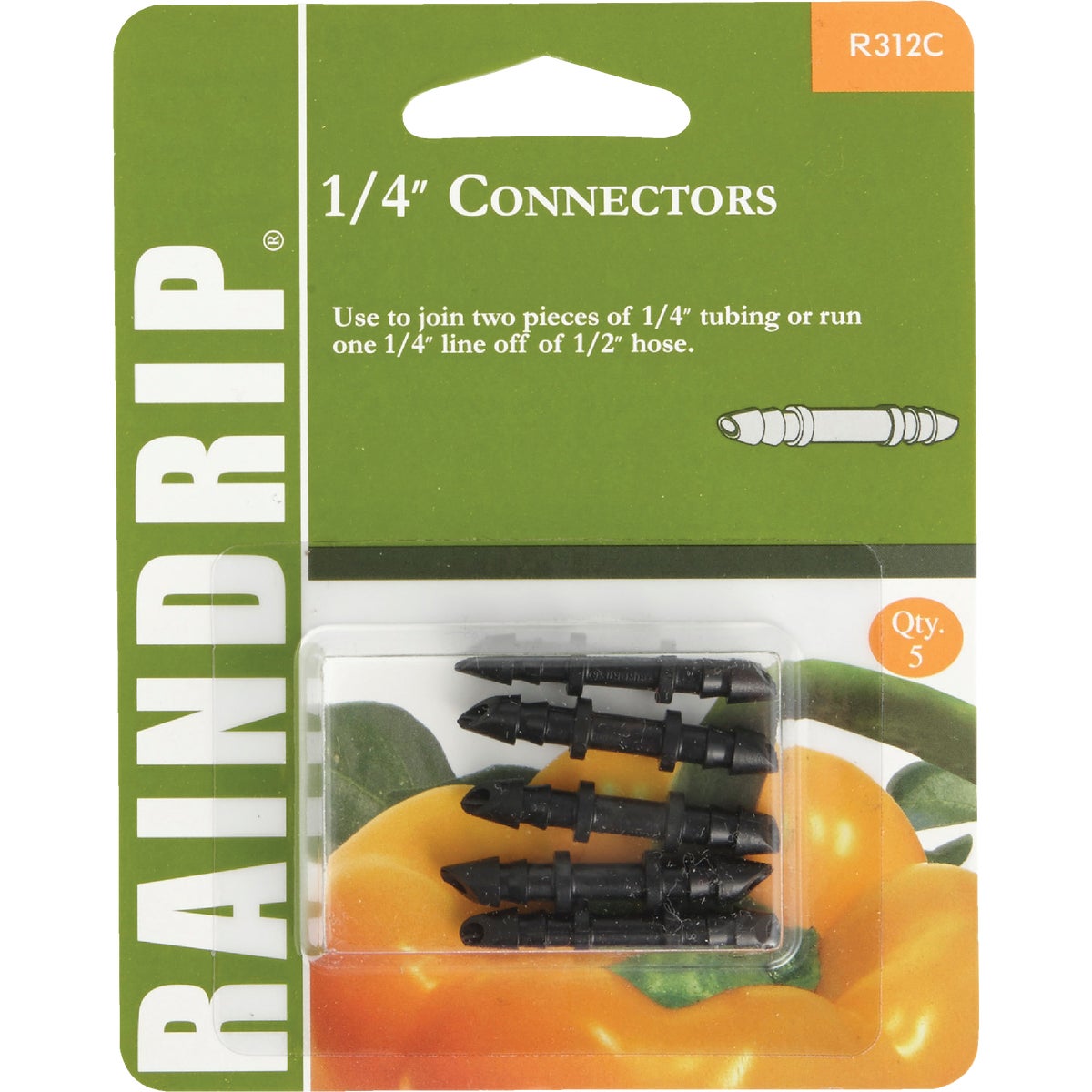 Raindrip 1/4 In. Tubing Barbed Connector Coupling (5-Pack)