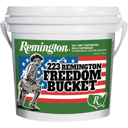 Remington UMC .223 Rem 55 Grain FMJ Centerfire Ammunition Cartridges, Ammo Bucket