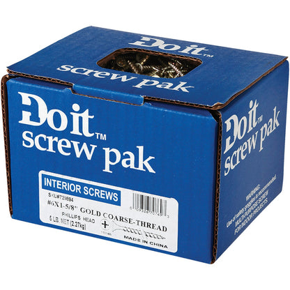 Do it #6 x 1-5/8 In. Coarse Thread Yellow Zinc Multipurpose Drywall Screw (5 Lb.-Box)