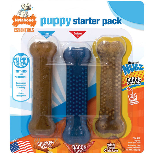 Nylabone Essentials Puppy Starter Pack Small Chew Kit