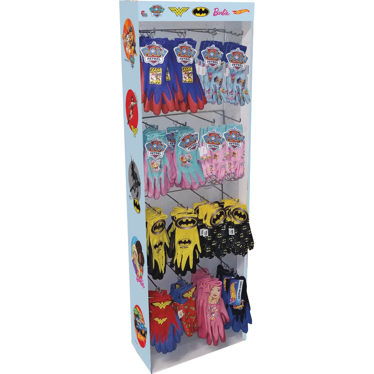 Midwest Gloves & Gear Licensed Kids Gloves Power Panel Display