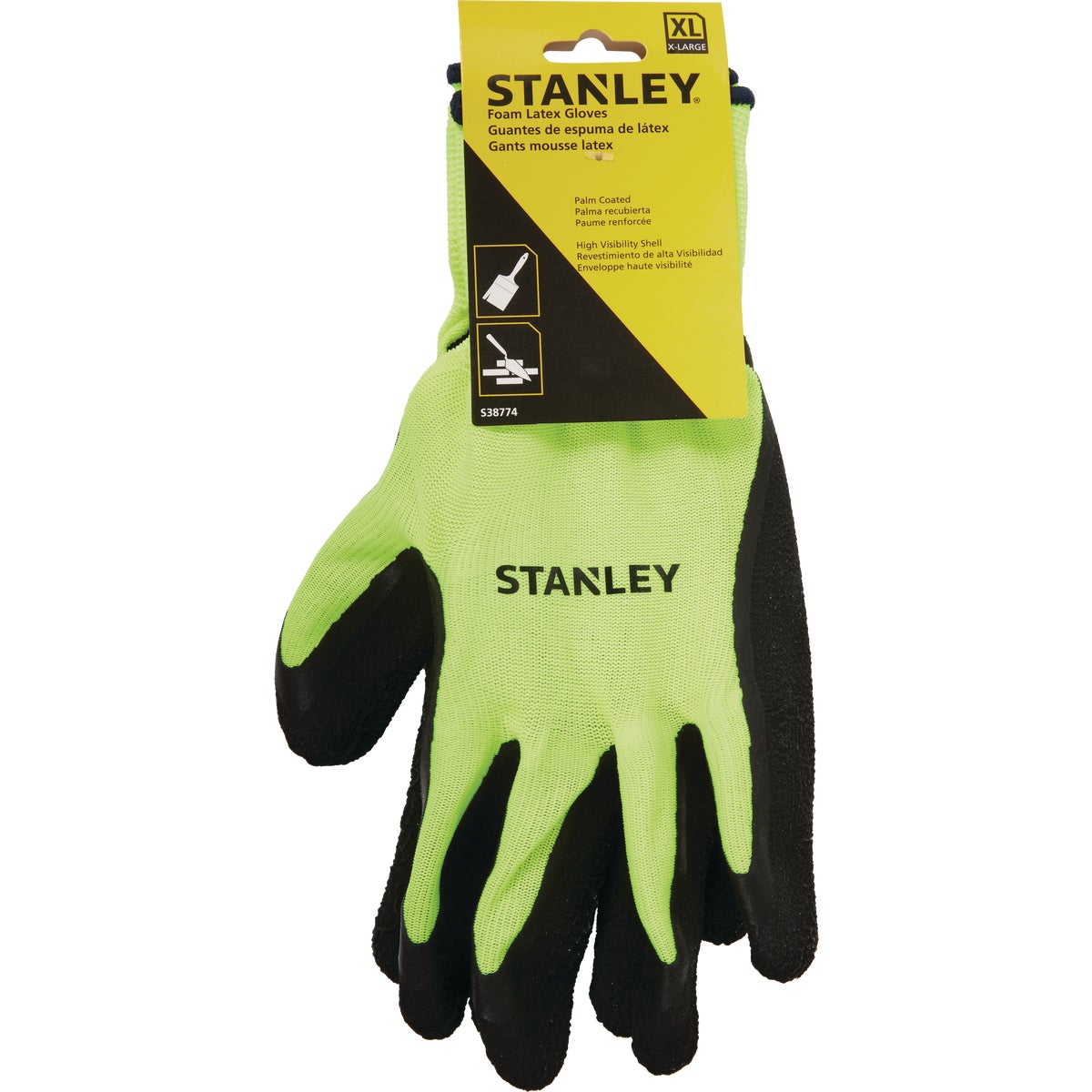 Stanley Men's XL Polyester Shell Hi-Vis Work Glove