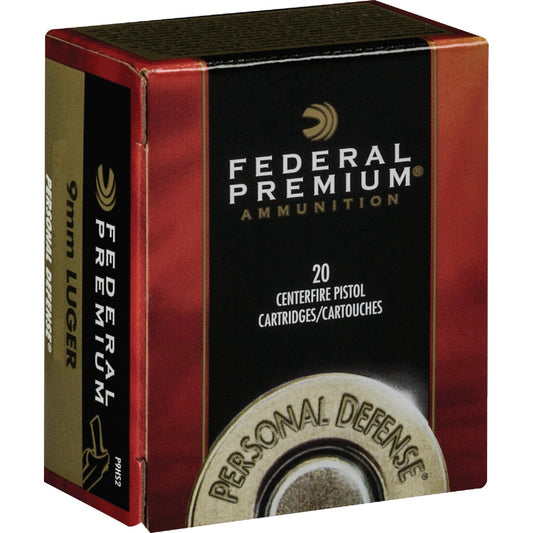 Federal Premium Personal Defense 9mm 124 Grain JHP Centerfire Ammunition Cartridges