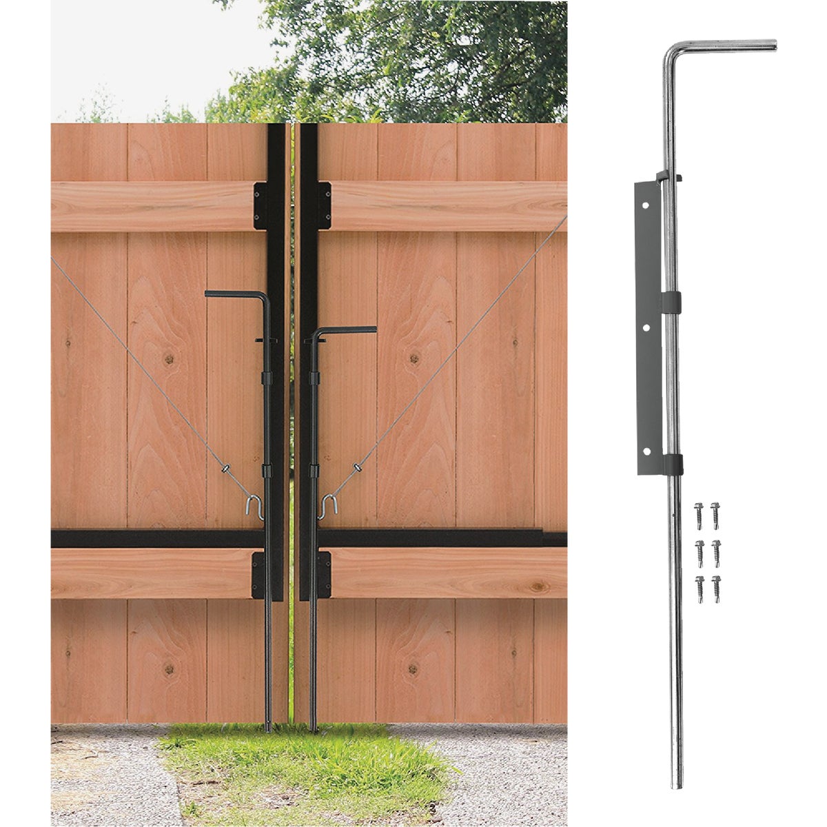 Jewett Cameron Adjust-A-Gate 30 In. Steel Drop Rod Kit Cane Bolt