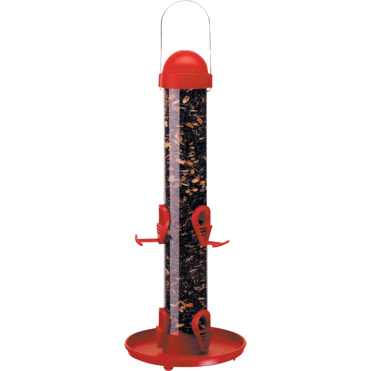 Perky-Pet Red Plastic Silo Tube Bird Feeder