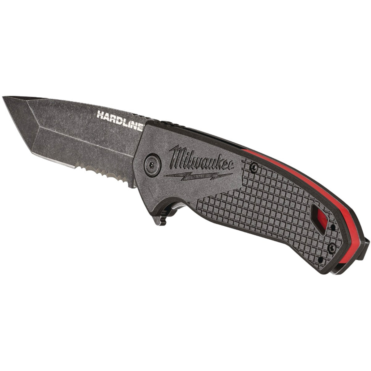 Milwaukee Hardline 3 In. Serrated Blade Black Pocket Knife