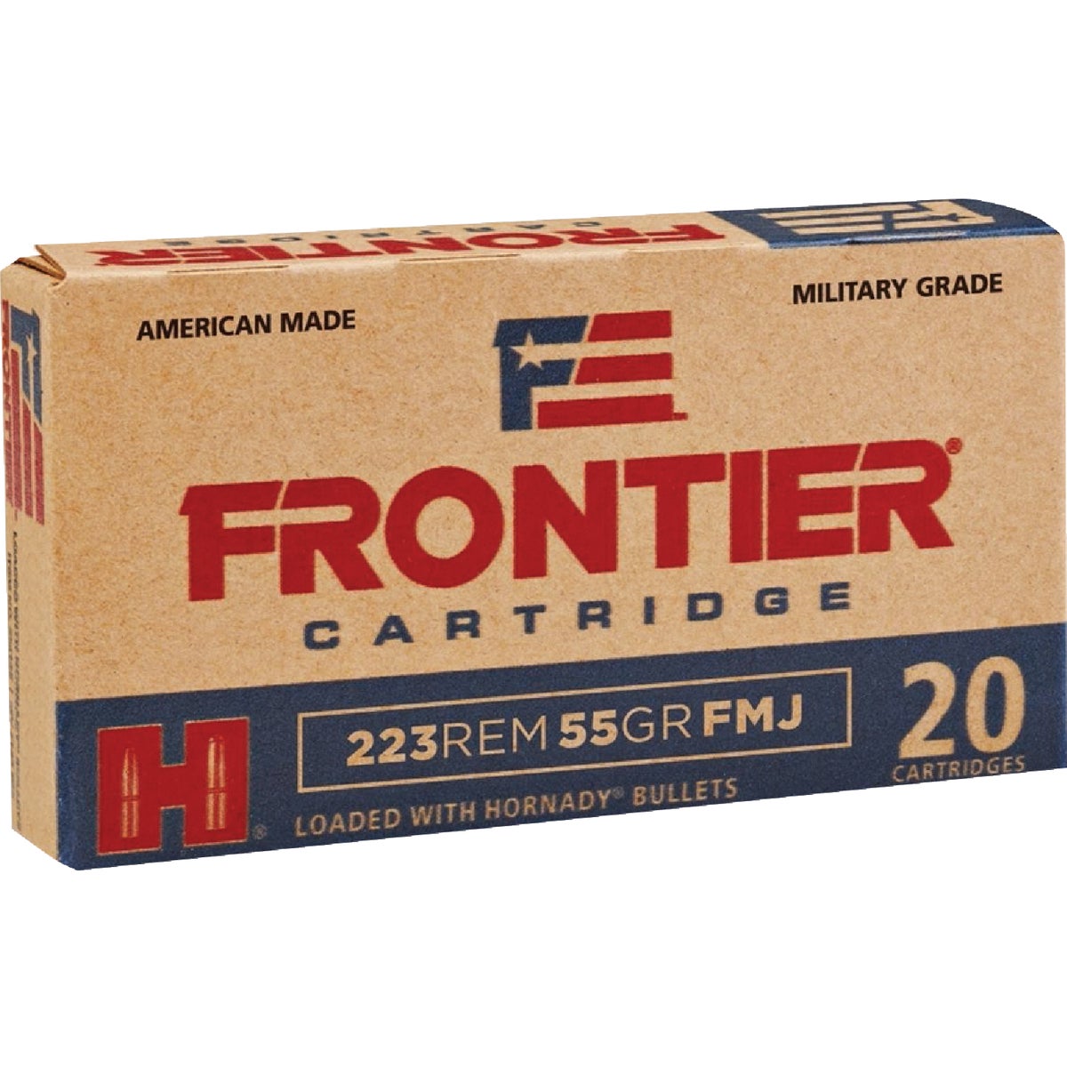 Hornady Frontier .223 Rem 55 Grain FMJ Centerfire Ammunition Cartridges