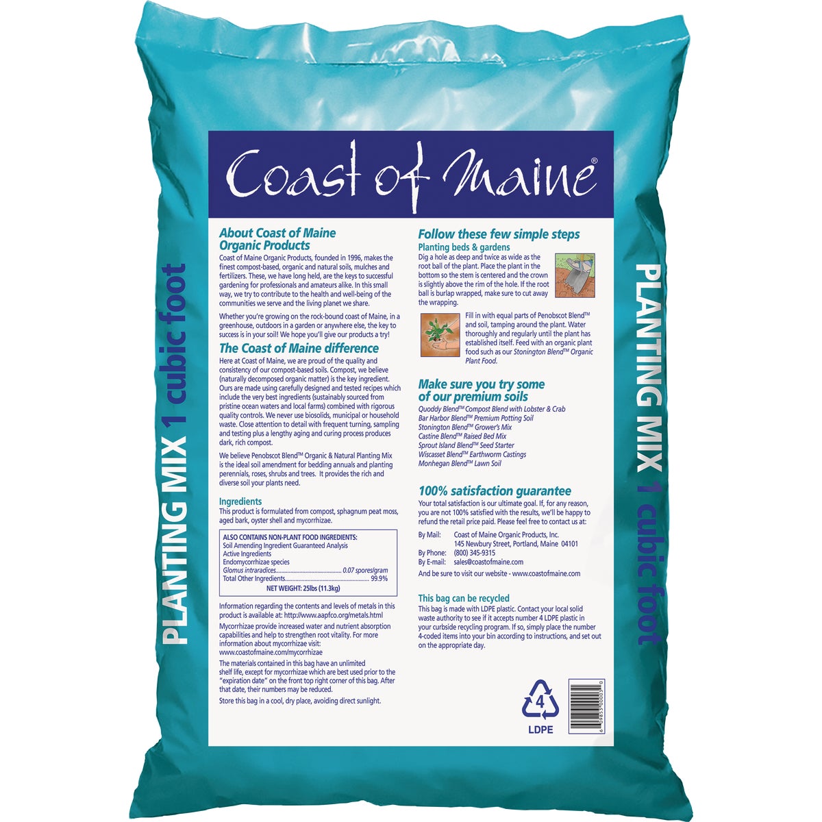 Coast of Maine Penobscot Blend 1 Cu. Ft. Organic & Natural Top Soil Planting Mix