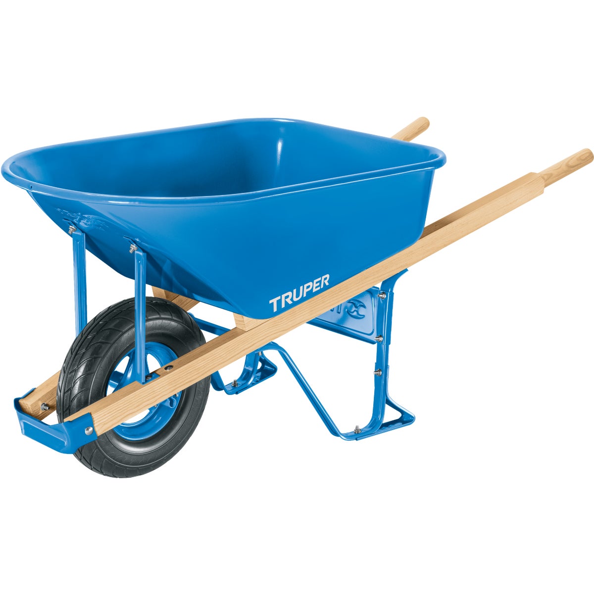 Truper 6 Cu. Ft. Steel Heavy Duty  Wheelbarrow with Flat Free Tire