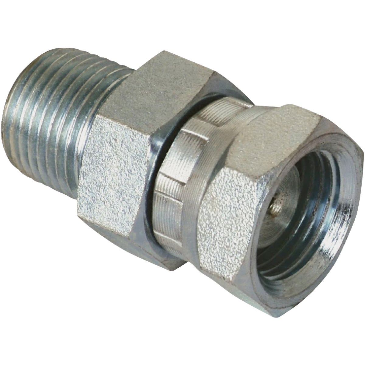 Apache 1/2 In. Male Pipe x 1/2 In. Female Pipe Swivel Straight Hydraulic Hose Adapter