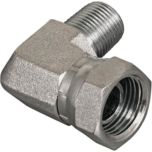 Apache 1/2 In. Male Pipe x 1/2 In. Female Pipe Swivel 90 Deg. Hydraulic Hose Adapter