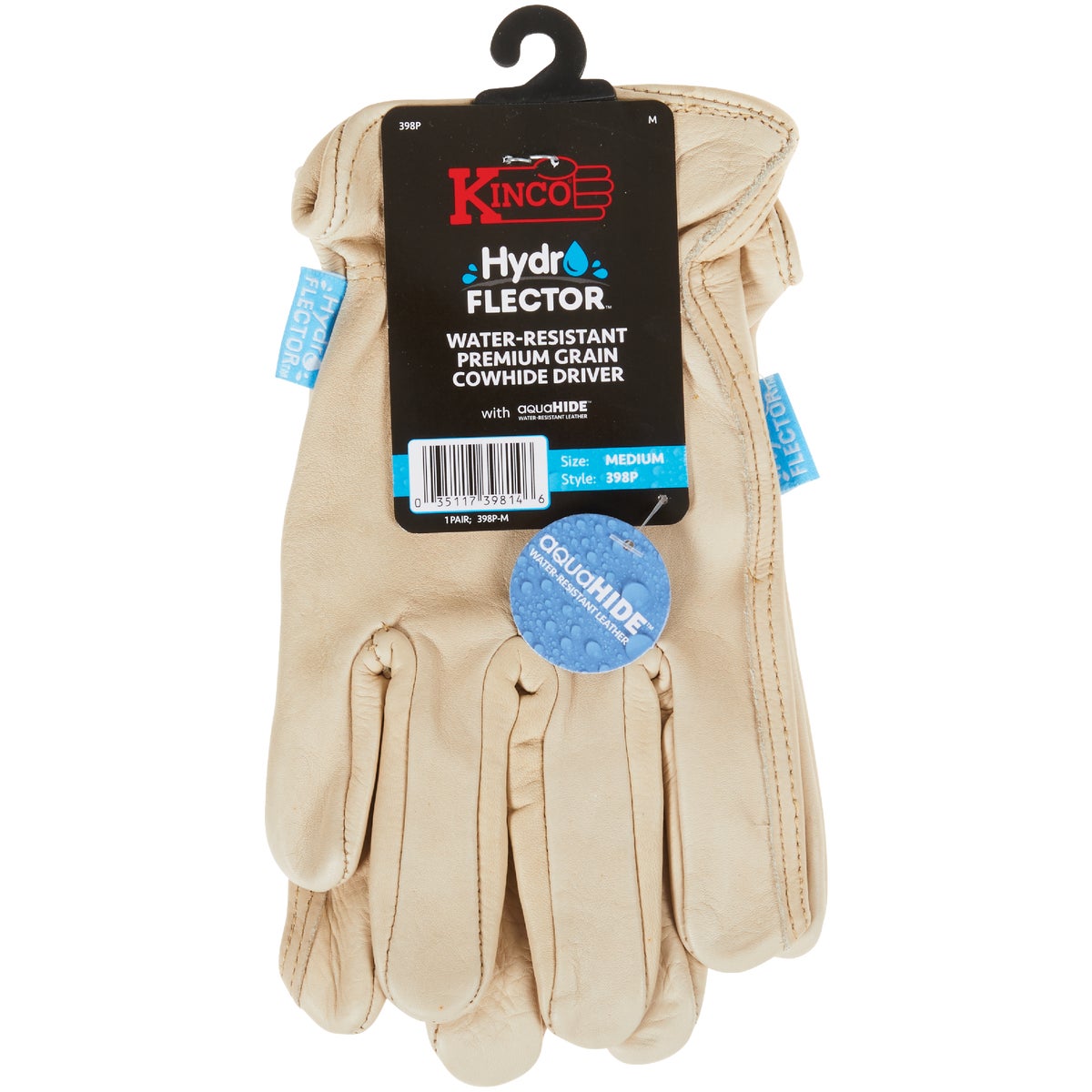 Kinco HydroFlector Men's Medium Tan Cowhide Driver Glove