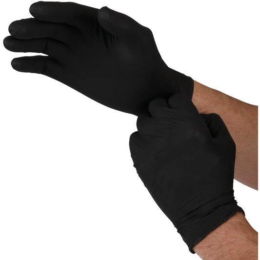 Boss XL Black Nitrile 4 Mil Disposable Gloves (100-Pack)