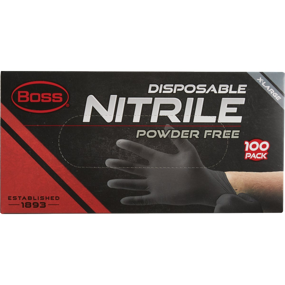 Boss XL Black Nitrile 4 Mil Disposable Gloves (100-Pack)