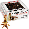 G2 Research Civic Duty 9mm Centerfire Ammunition Cartridges