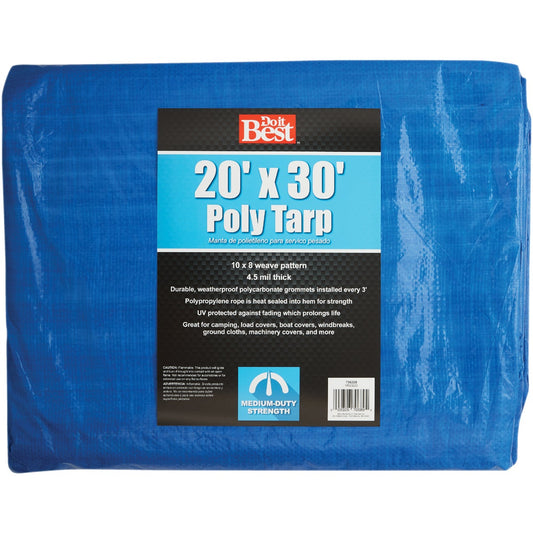 Do it Best Blue Woven 20 Ft. x 30 Ft. Medium Duty Poly Tarp