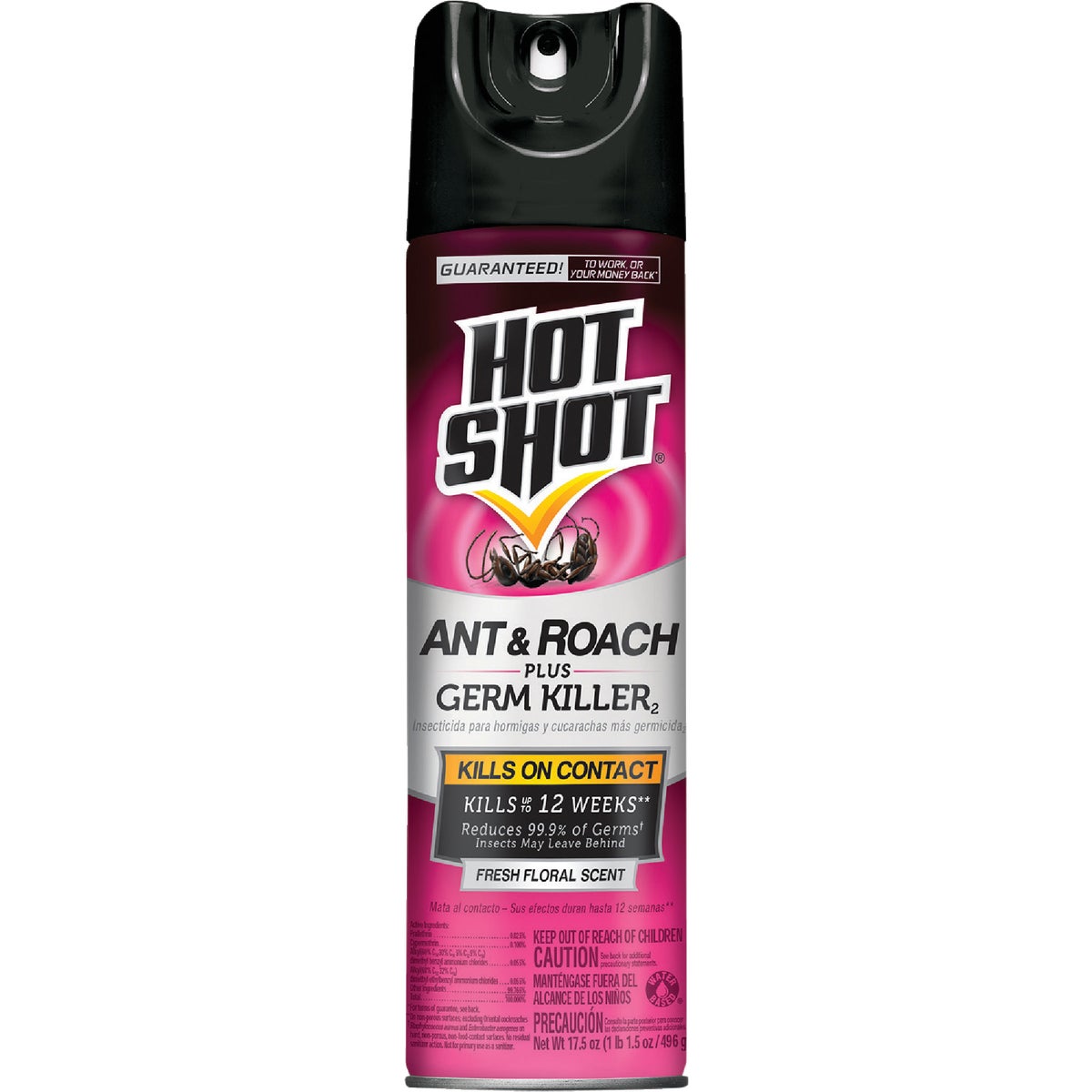 Hot Shot 17.5 Oz. Fresh Floral Scent Aerosol Spray Ant & Roach Killer Plus Germ Killer