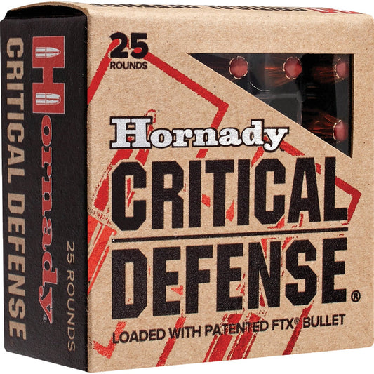 Hornady Critical Defense 9mm Luger 115 Grain FTX Centerfire Ammunition Cartridges