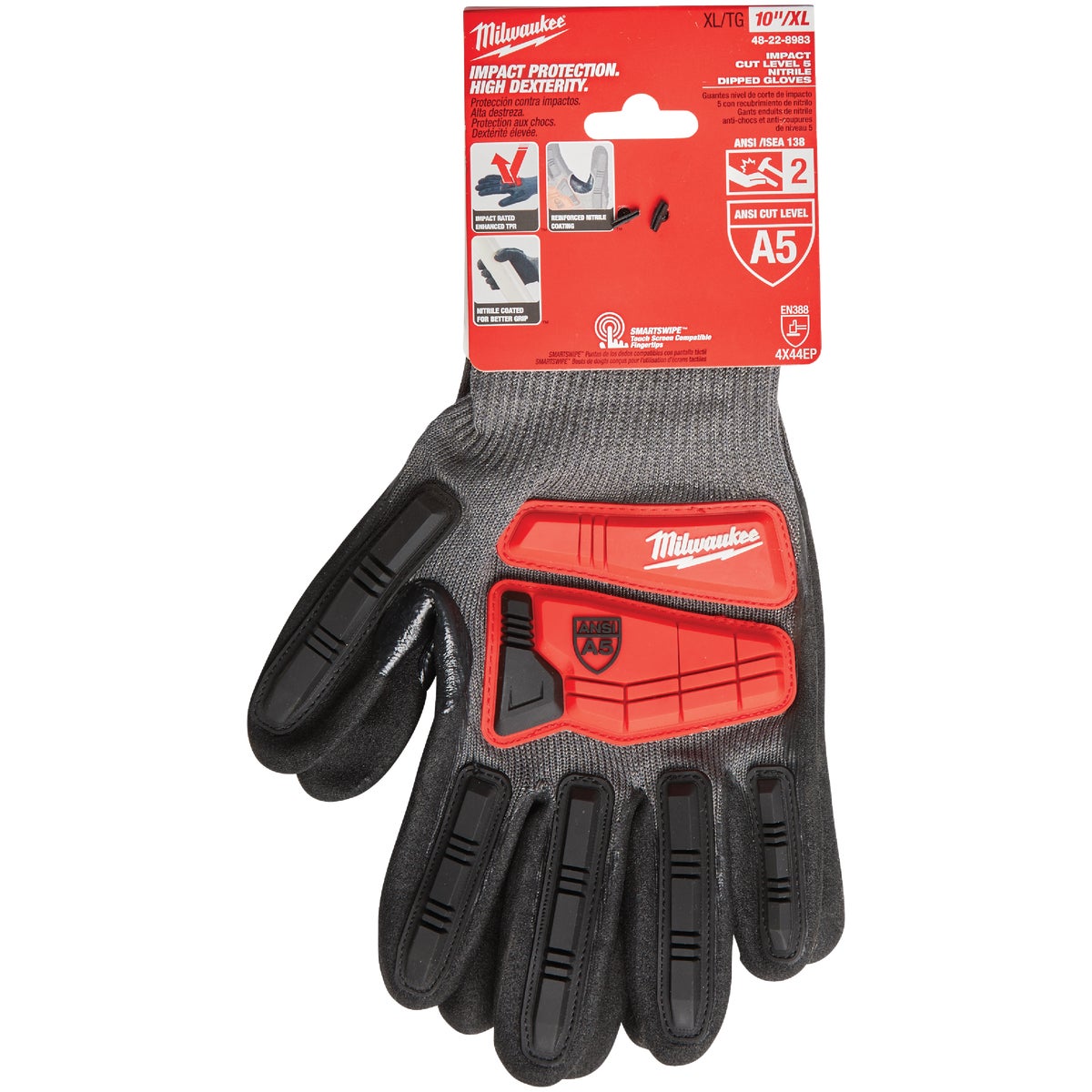 Milwaukee Impact Cut Level 5 Unisex XL Nitrile Dipped Work Gloves