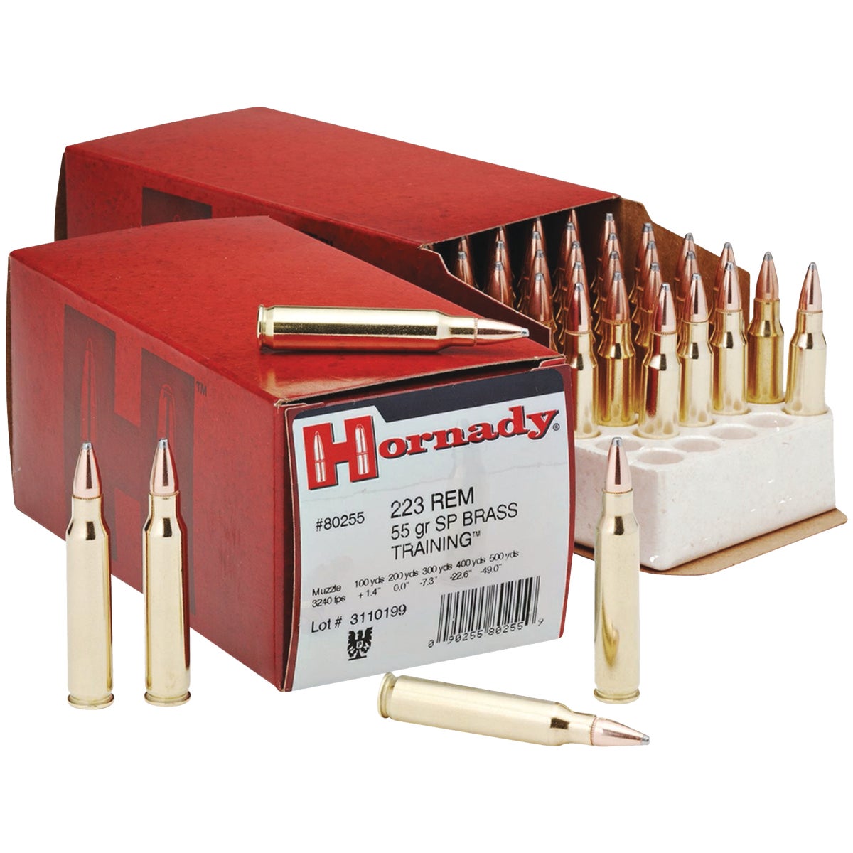 Hornady Custom .223 Rem 55 Grain SP Centerfire Ammunition Cartridges