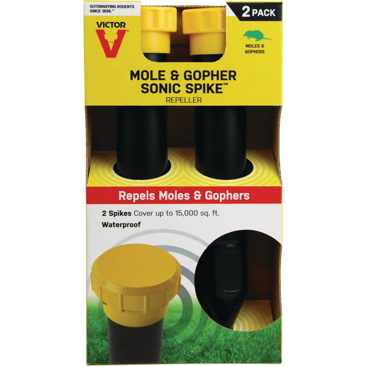 Victor 7500 Sq. Ft./Spike Coverage Plastic Sonic Mole Spike (2-Pack)