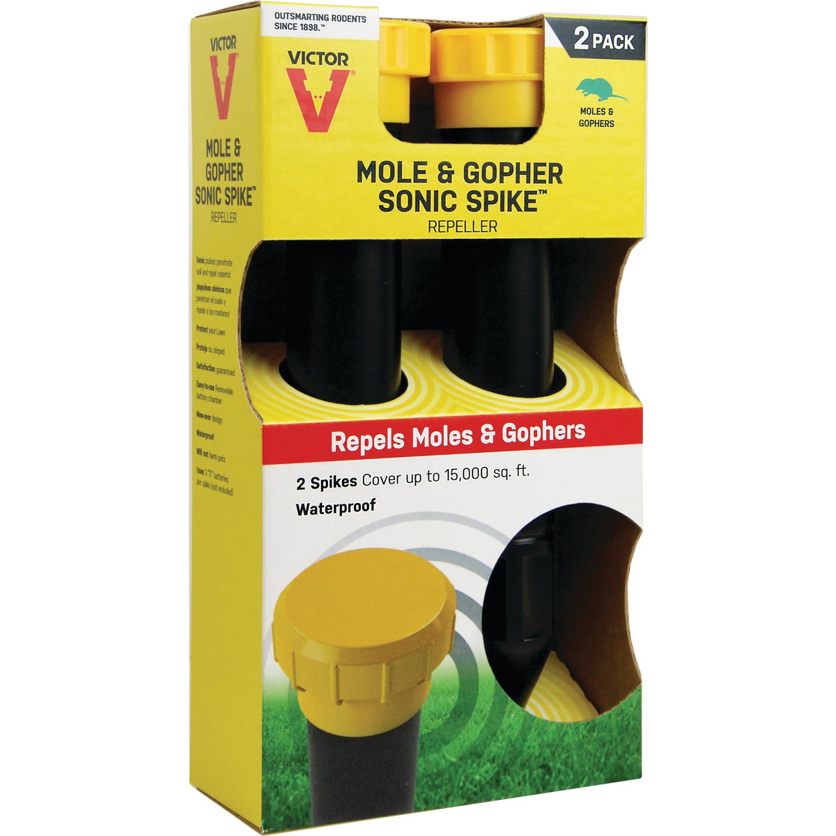 Victor 7500 Sq. Ft./Spike Coverage Plastic Sonic Mole Spike (2-Pack)