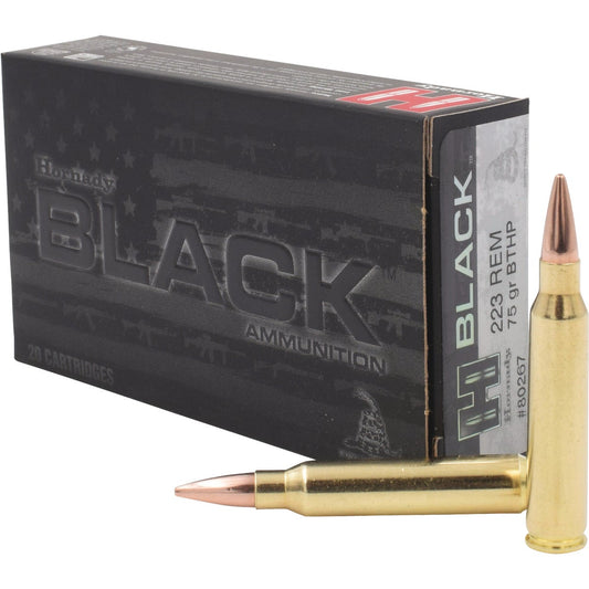 Hornady Black .223 Rem 75 Grain BTHP Centerfire Ammunition Cartridges