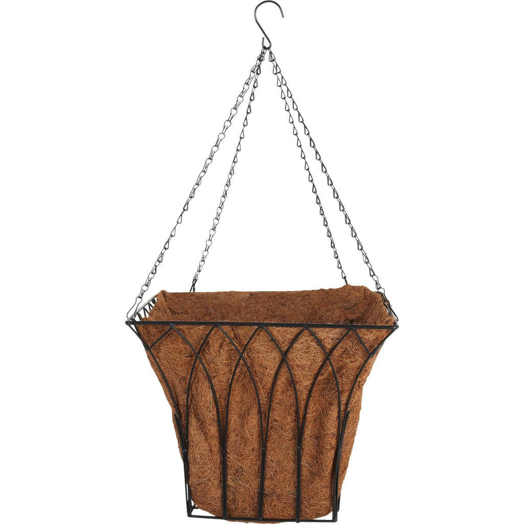 Best Garden 14 In. Steel Rod Black Hanging Plant Basket