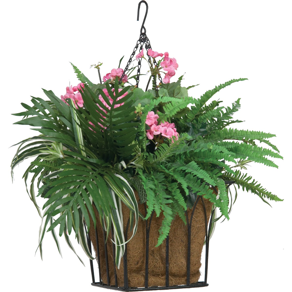 Best Garden 14 In. Steel Rod Black Hanging Plant Basket